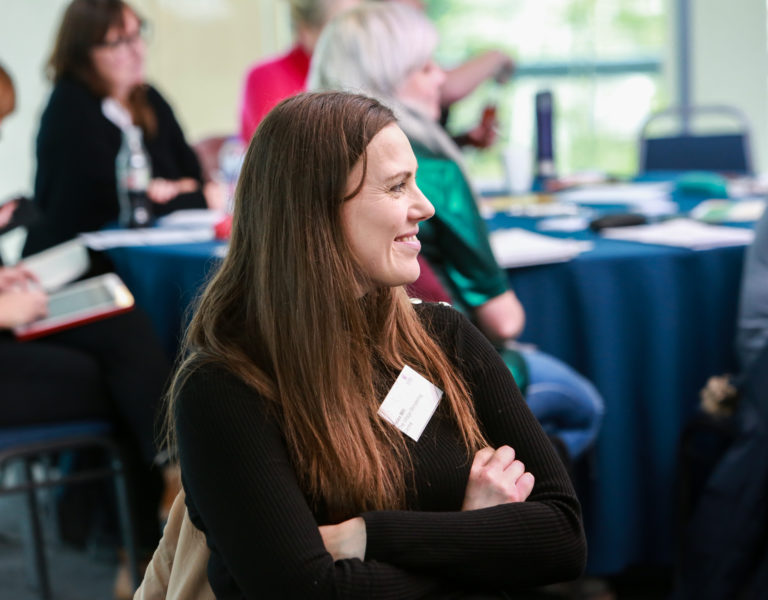 woman enjoying event
