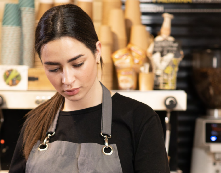 A stock image of someone working in the hospitality sector.