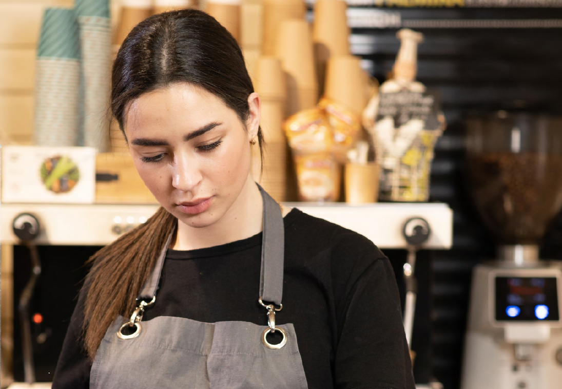 A stock image of someone working in the hospitality sector.