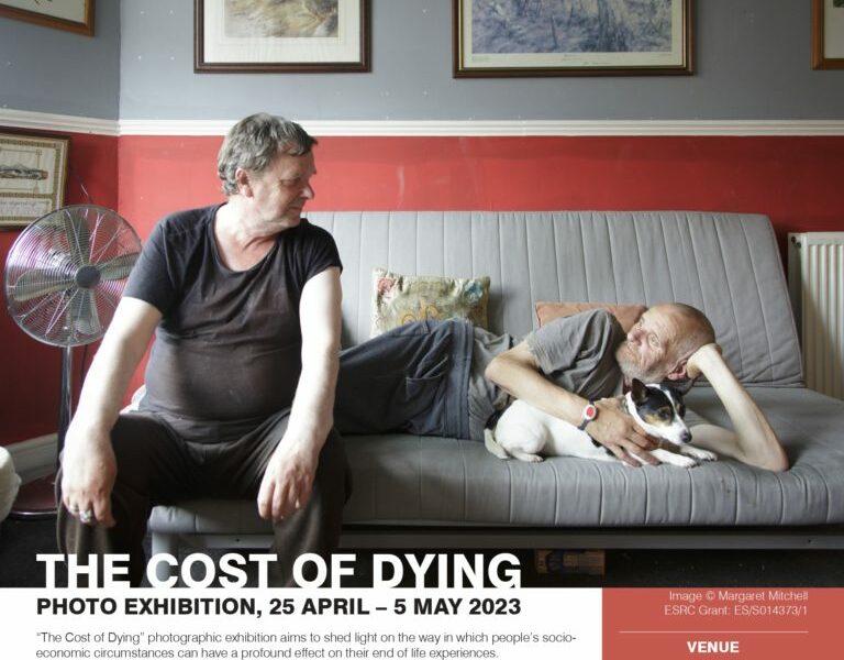 Poster for The Cost of Dying Exhibition. Image (c) Margaret Mitchell