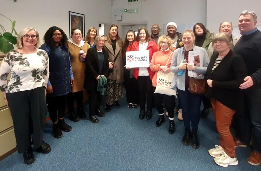 Members of the Northern Ireland Anti-Poverty Network with members of the Poverty Alliance in February 2025