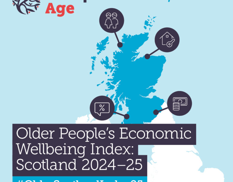 Cover of the first Independent Age Older People's Economic Wellbeing Index Scotland 2024-25