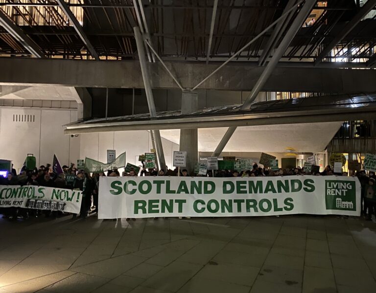 Living Rent rally at Scottish Parliament